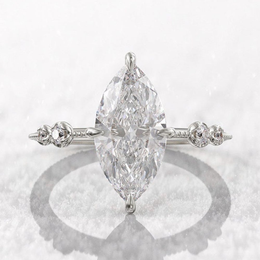 Exclusive 3A Marquise Cut Cubic Zirconia Ring for Women, FB16FA1061